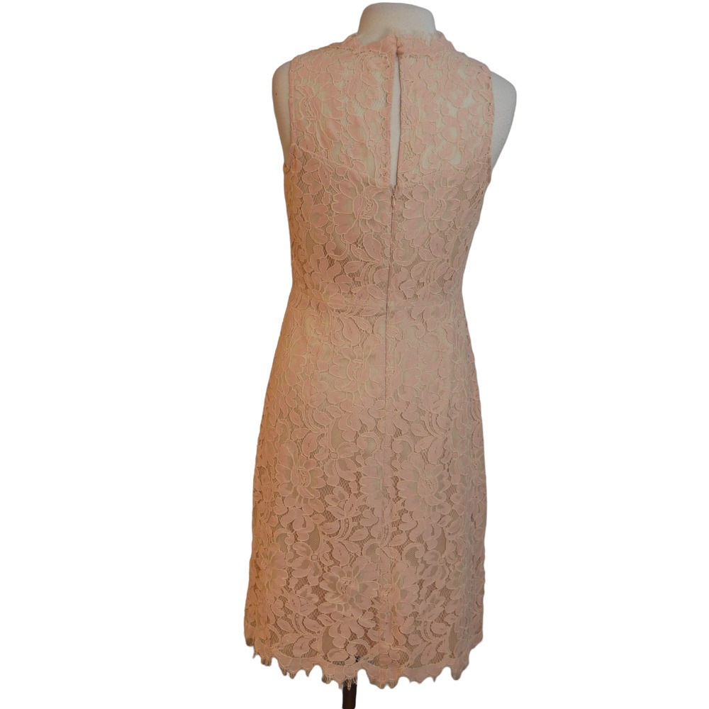 𝅺eliza J High Neck Lace Sheath Dress in Blush Size 8 EUC - Picture 4 of 9